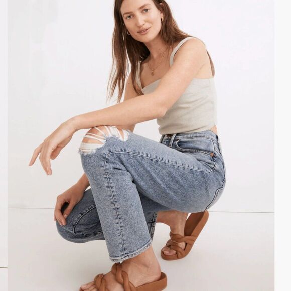 Madewell NF764 The Tall Girljean in Berryton Wash: Distressed NWT size 23 Tall - Picture 2 of 16